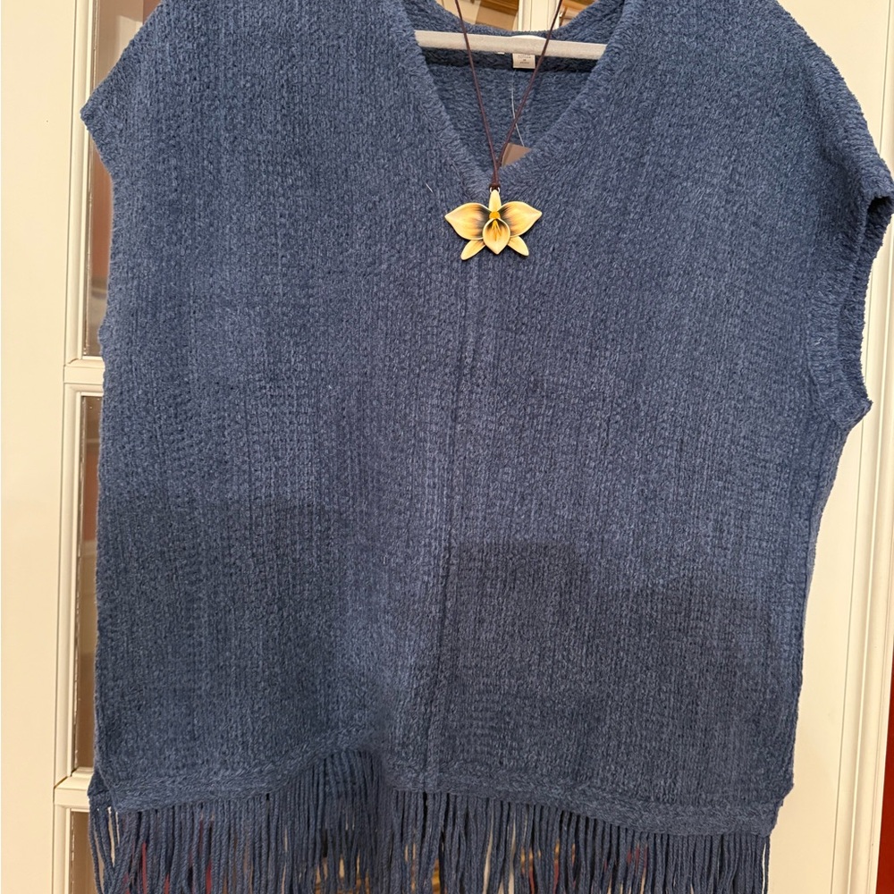 Blue Fringe Women's Sweater